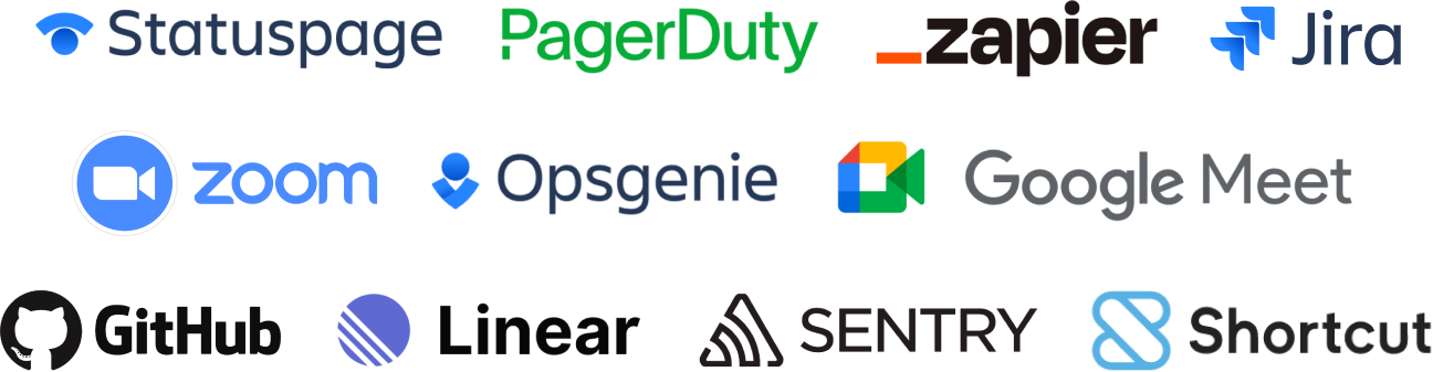 logos of products that integrate with incident.io