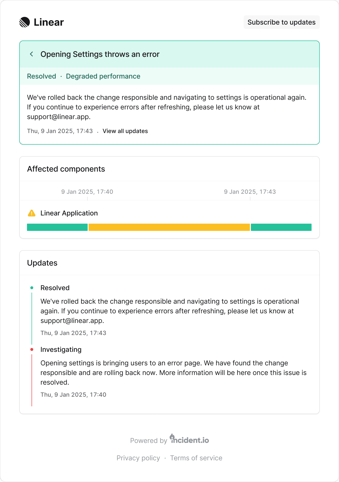 Status Pages
