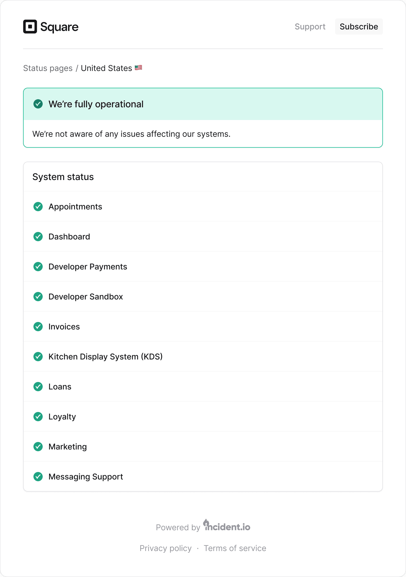 Status Pages